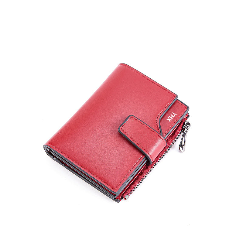 ins new Korean version of square small wallet female short section folding simple fashion ladies card bag mini coin purse JOOFIRE