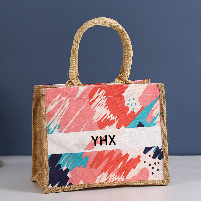 Portable linen bag canvas bag diy graffiti blank linen bag cotton linen JOOFIRE