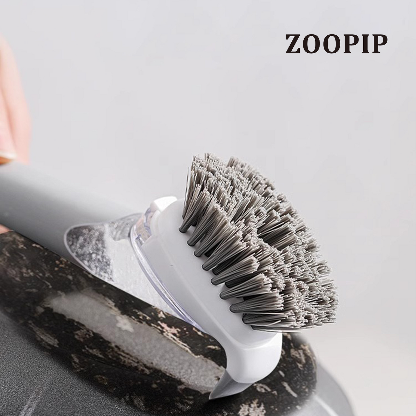 ZOOPIP Long-handled washer press, automatic liquid addition, marine bowl cleansing brush, kitchen press, pottery sink, sacred treasure 6 printings JOOFIRE