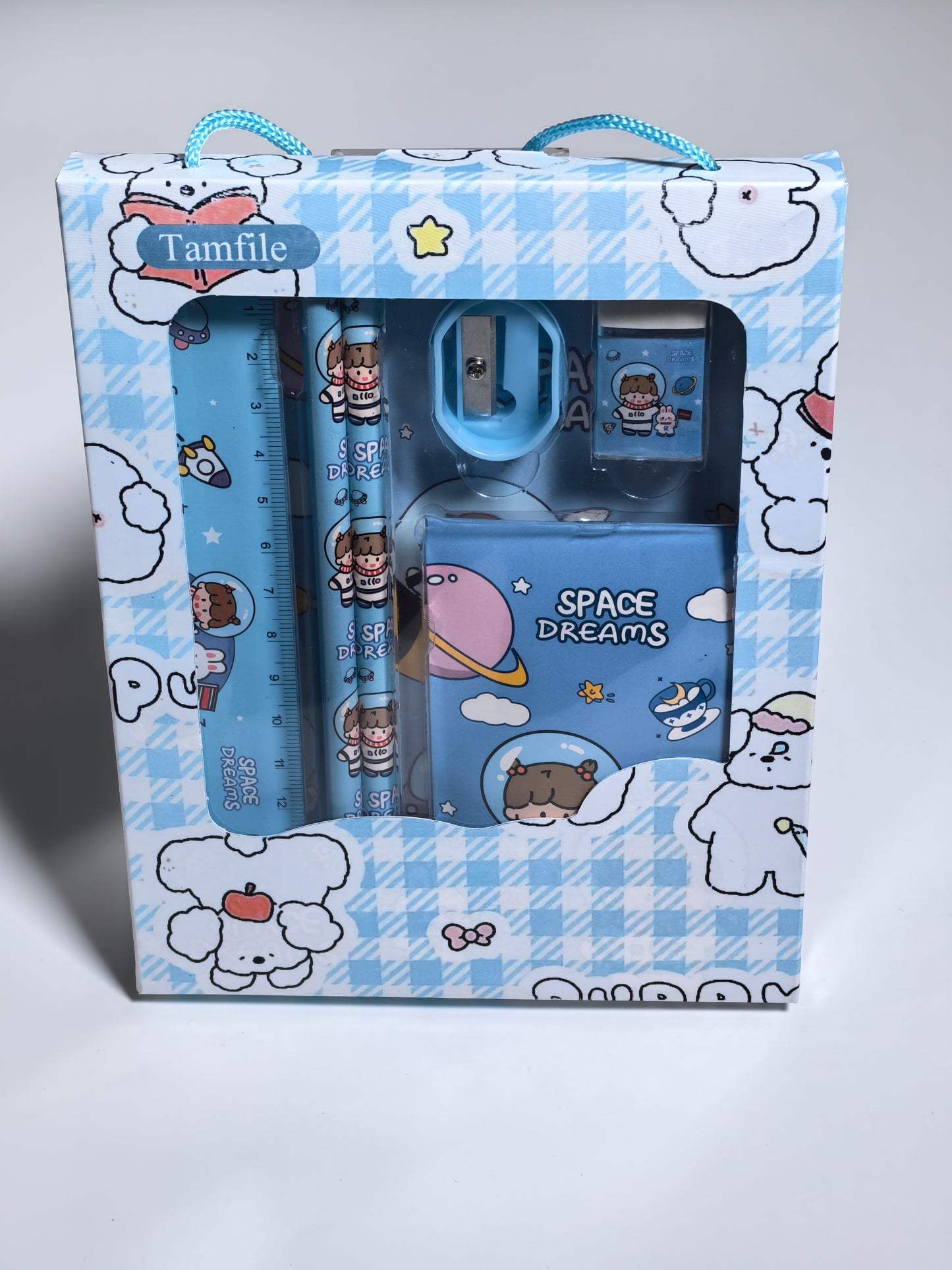 Tamfile School supply kits containing various combinations of selected school supplies